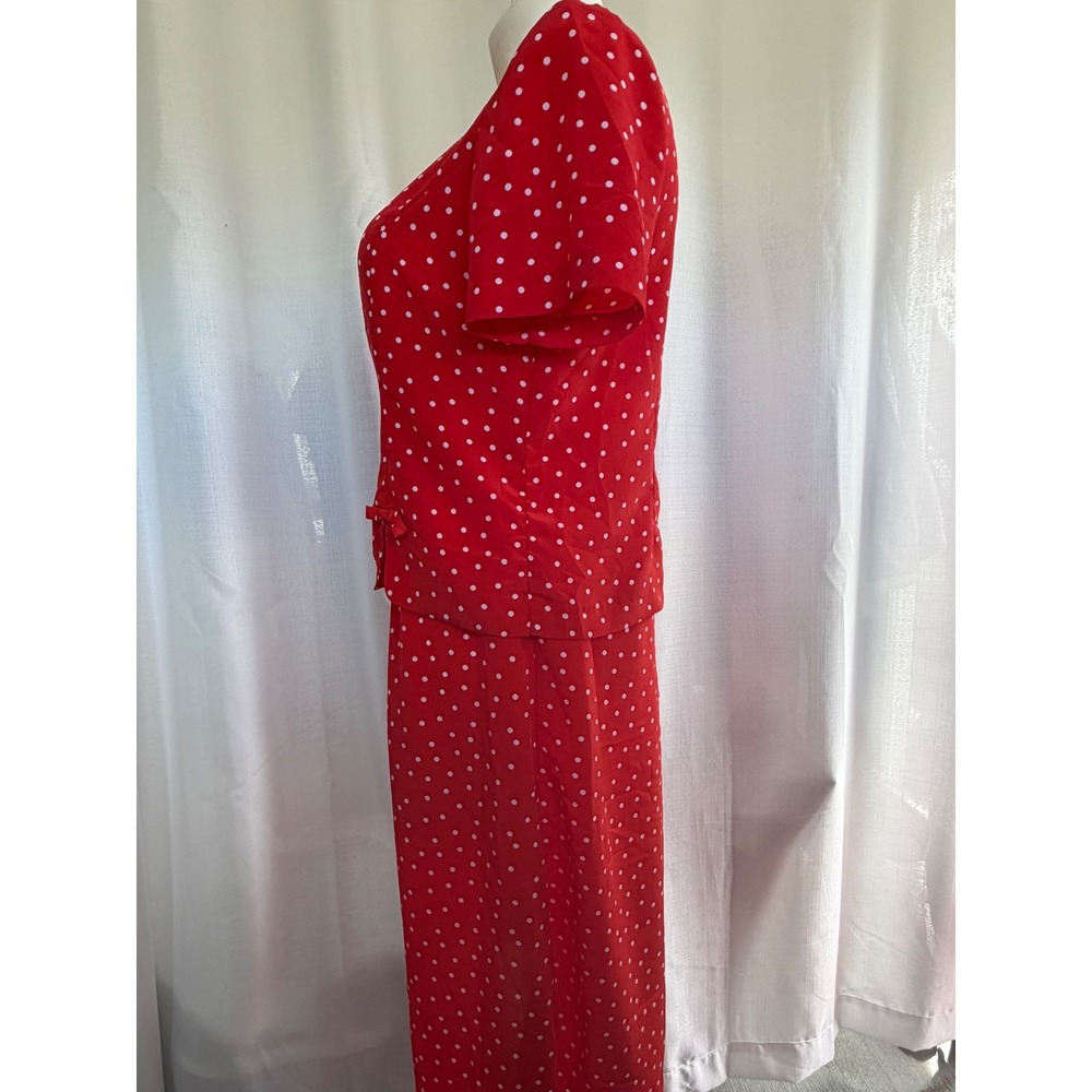 BFA Classics Vintage Red Polka Dot 2 Piece Skirt Set Women's 14 Retro Twee - Picture 3 of 9